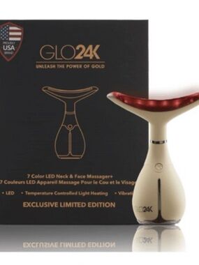 Gold & Red LED Neck and Face Massager - Limited Edition